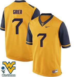 Men's West Virginia Mountaineers NCAA #7 Will Grier Gold Authentic Nike Stitched College Football Jersey YL15X10NZ